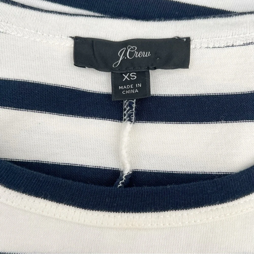J.Crew Sunset Striped Knit High Low Maxi Dress Ivory Navy XS - Picture 11 of 12